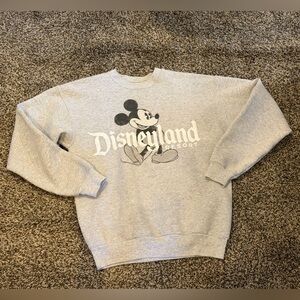 Disneyland Resort Crewneck Sweatshirt Gray Cotton